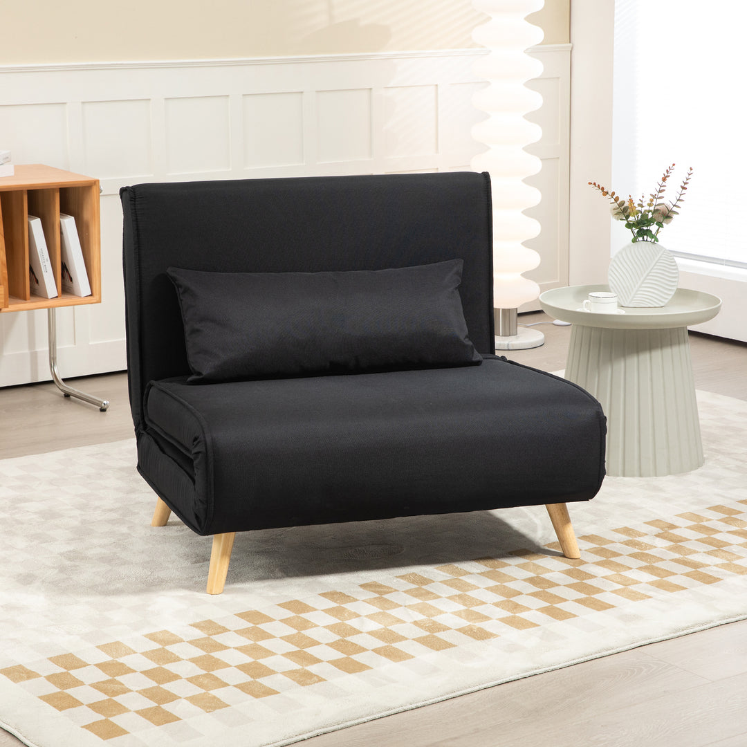 Lænestol med liggefunktion, til 1 person, moderne design, op til 120 kg, 94x78x80cm, sort