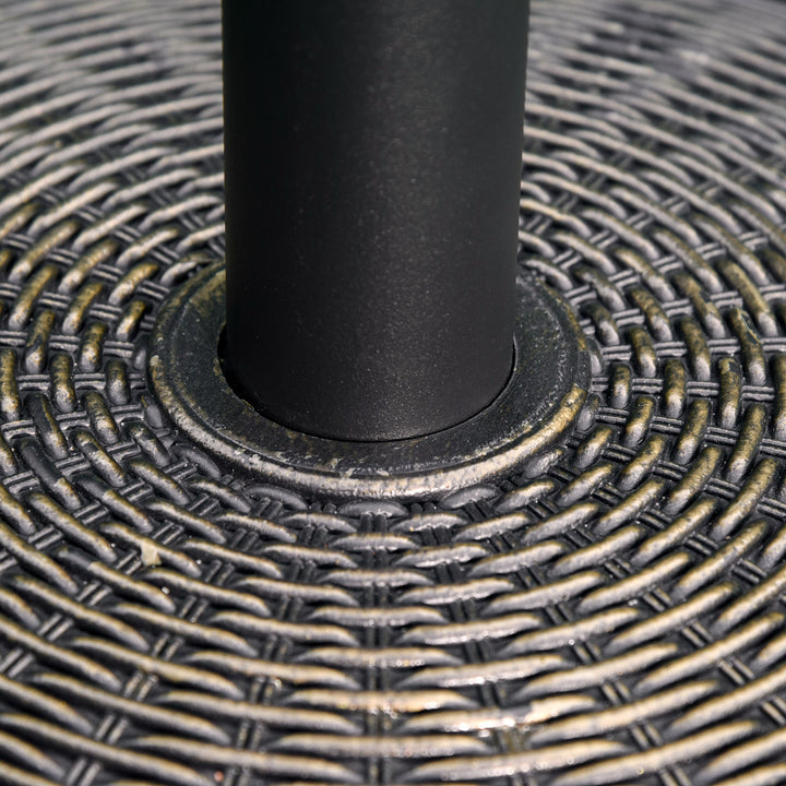 Parasolfod i cement, 14 kg, rund parasolfod med rottinglook til parasoller med en rørdiameter på 35 mm/38 mm/48 mm