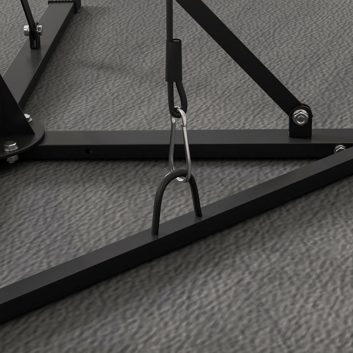 Boksesækstativ, højdejusterbar, med speedball, metalramme, 160l x 145b x 175-220h cm, sort