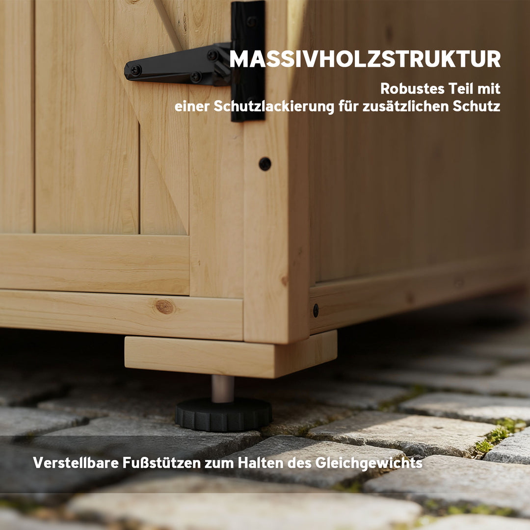 Udendørs opbevaringskasse, havekasse, hyndekasse, vejrbestandig, asfalttag, 77,5 cm x 88 cm x 90 cm, mørkegrå