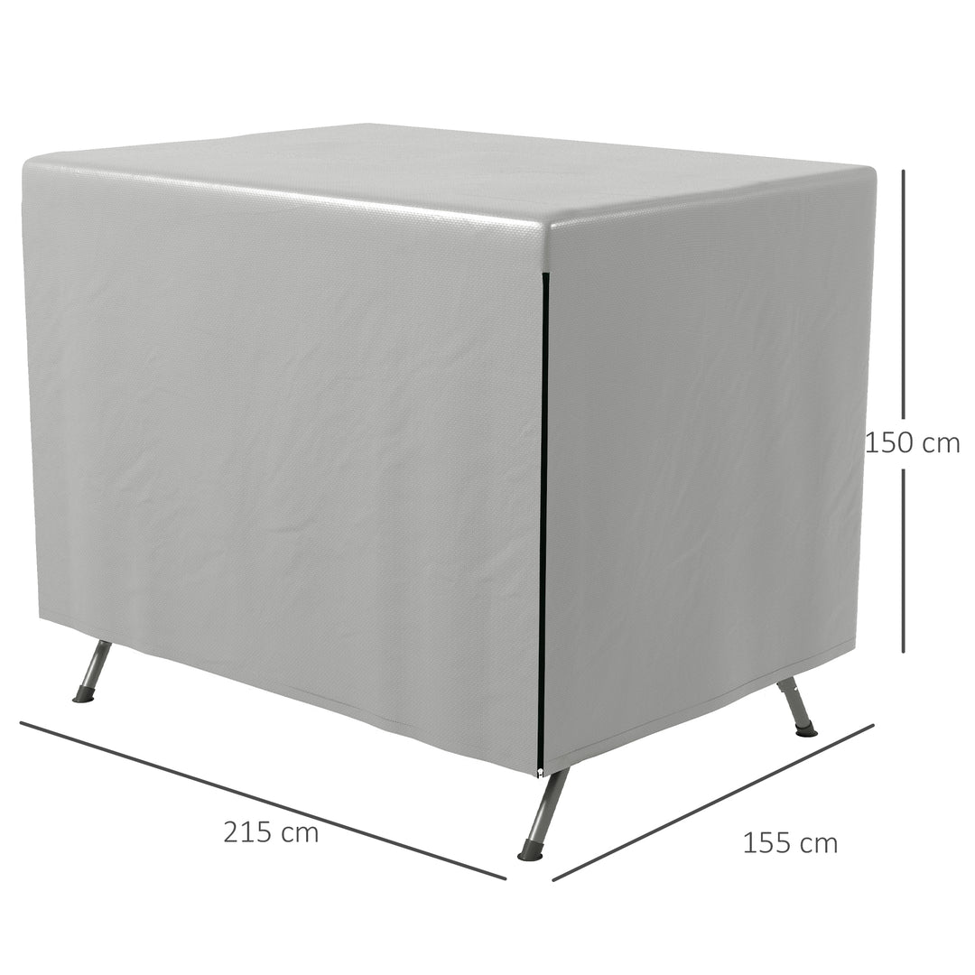 Havemøbelovertræk, beskyttelsesovertræk til havemøbler, 215 cm x 155 cm x 150 cm, grå