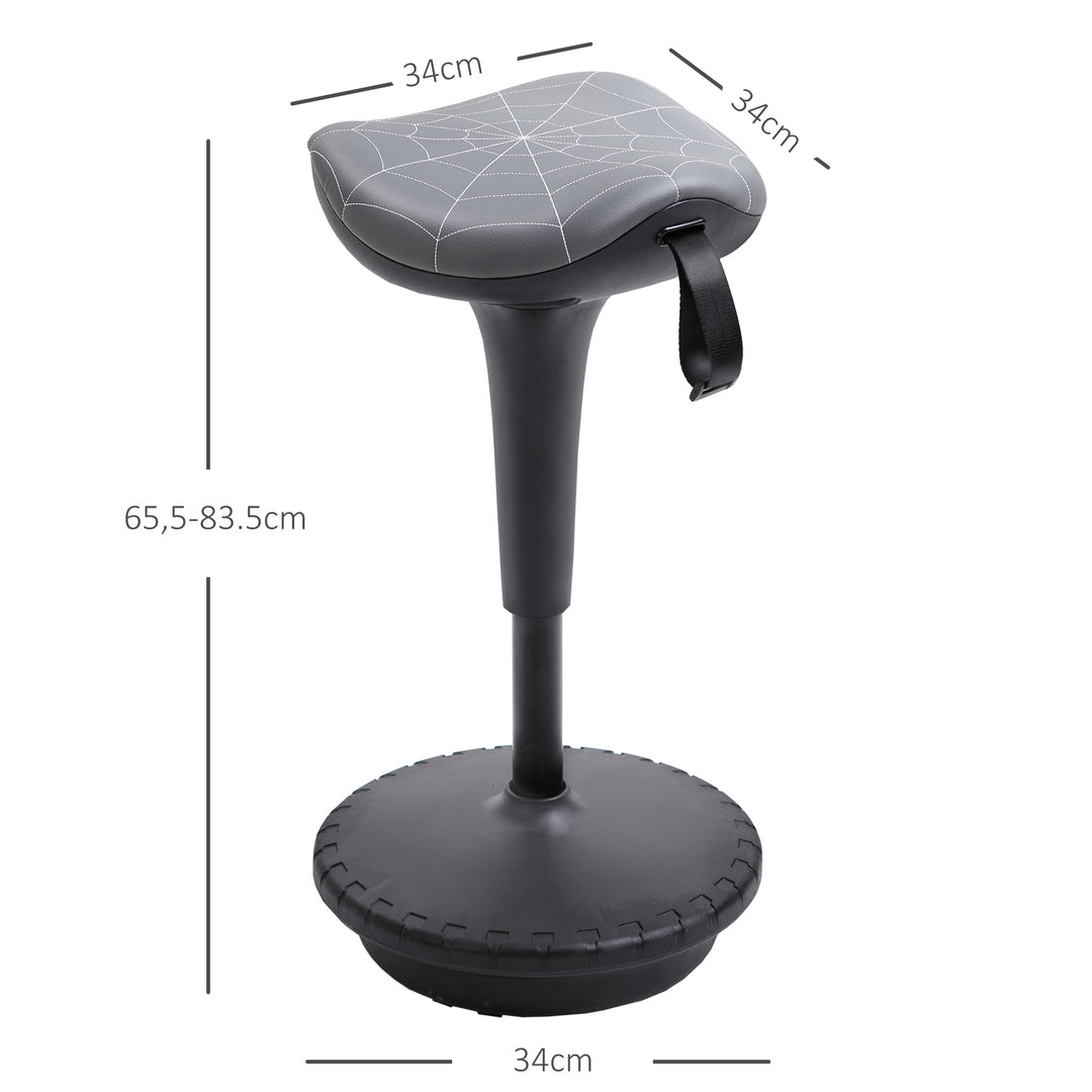 Kontorstol med drejefunktion, ergonomisk stol, højdejusterbar 65,5-83,5 cm, 120° hældning, grå