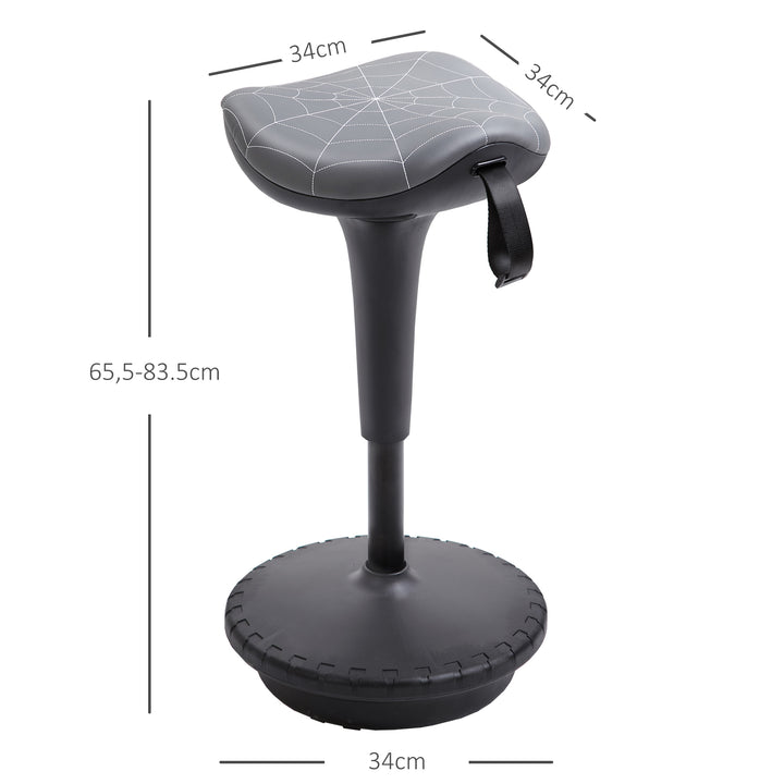 Kontorstol med drejefunktion, ergonomisk stol, højdejusterbar 65,5-83,5 cm, 120° hældning, grå