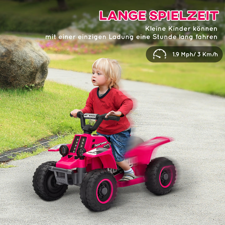 Elektrisk ATV til børn, batteridrevet, kører frem og tilbage, LED-lys, 18-36 måneder, pink