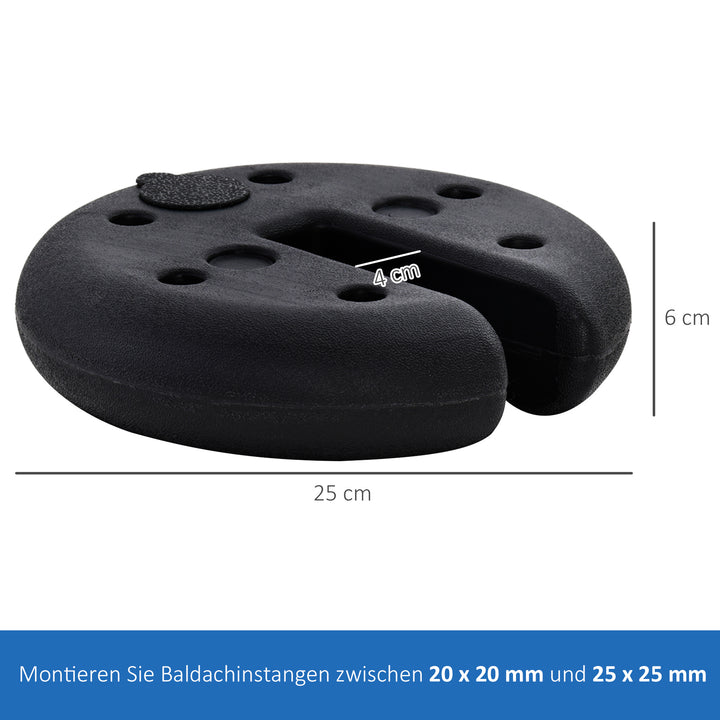 Pavilion base 4 stk. vægt partytelt pavilionvægt fyldbar op til 5 kg vægte til pavillon vægte til pavilloner 25 x 6 cm sort