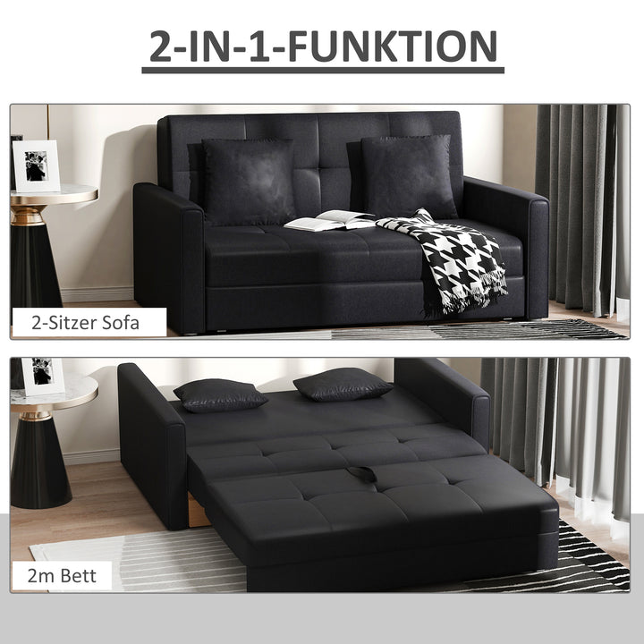 2-Personers sovesofa med skjult opbevaring, polycotton, mørkegrå