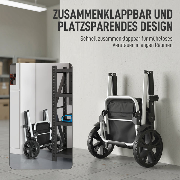 3-i-1 foldbar indkøbsvogn med 40 liters kapacitet, lasteevne op til 25 kg, med kølerum, sort