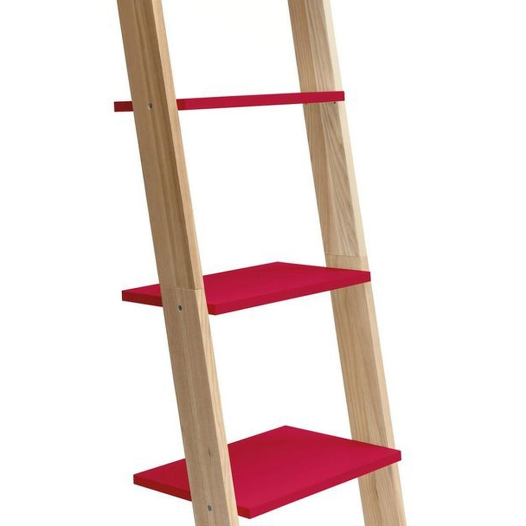 Detalje af asketræ, MDF og rundt spejl
