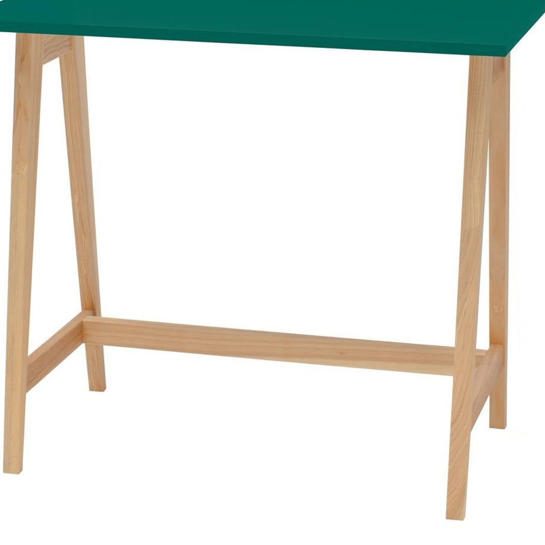 See Green-grøn LUKA-skrivebord med detalje af MDF og træ