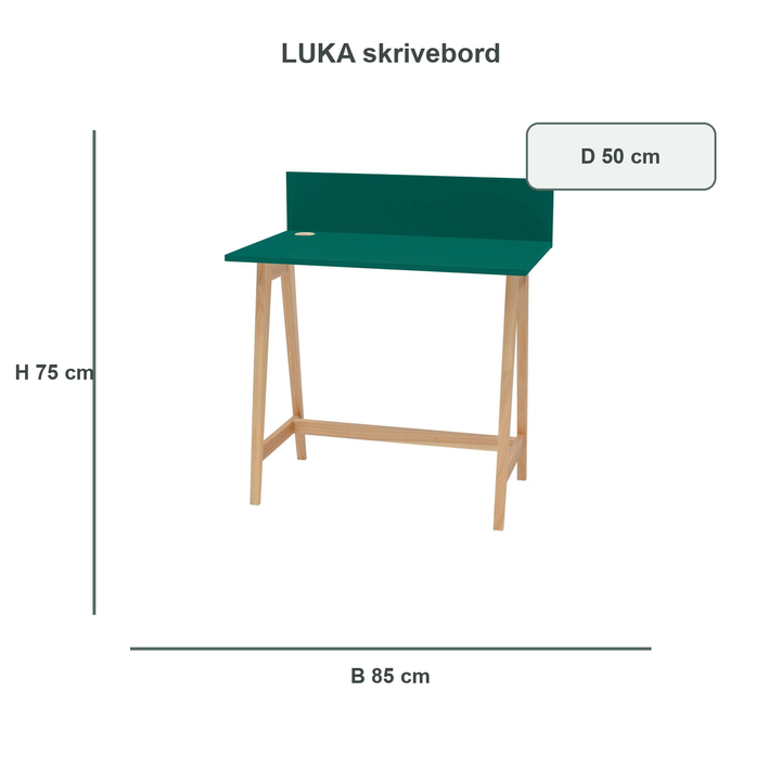 See Green-grøn LUKA-skrivebord med verificerede mål