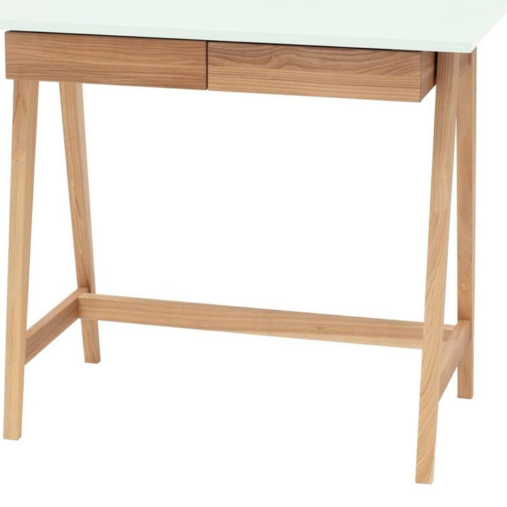 Fleeting Mint-mintgrøn LUKA-skrivebord med detalje af MDF og træ