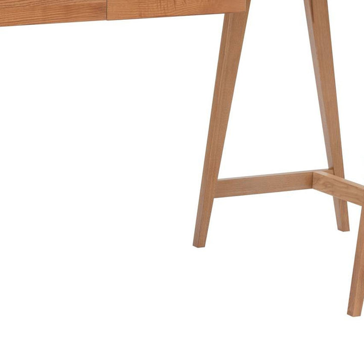 Fleeting Mint-mintgrøn LUKA-hjørneskrivebord med detalje af MDF og træ