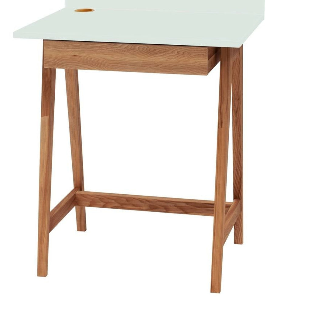Fleeting Mint-mintgrøn LUKA-skrivebord med detalje af MDF og træ