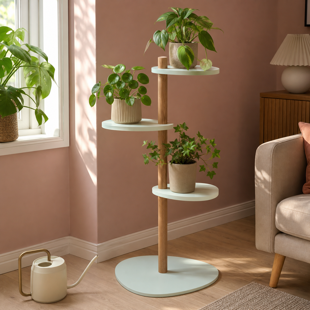 MAGLA 3-lags Asketræ Plant Stand B55 x H91cm Fleeting Mint – hero