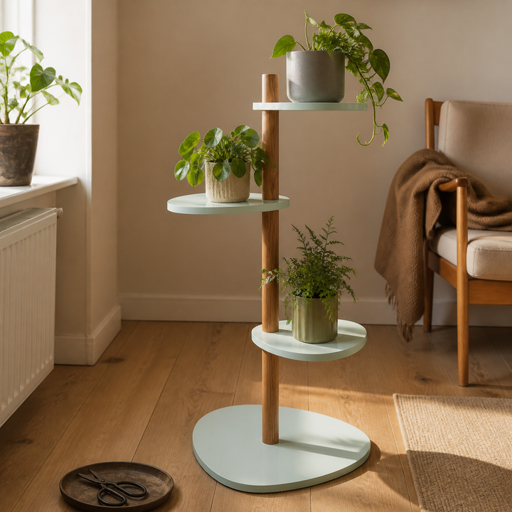 MAGLA 3-lags Asketræ Plant Stand B55 x H91cm Fleeting Mint – anden livsstilsscene