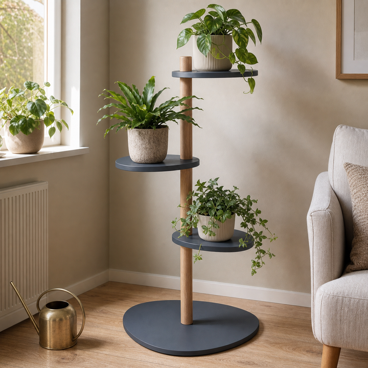 MAGLA 3-lags Asketræ Plant Stand B55 x H91cm Grafit – hero