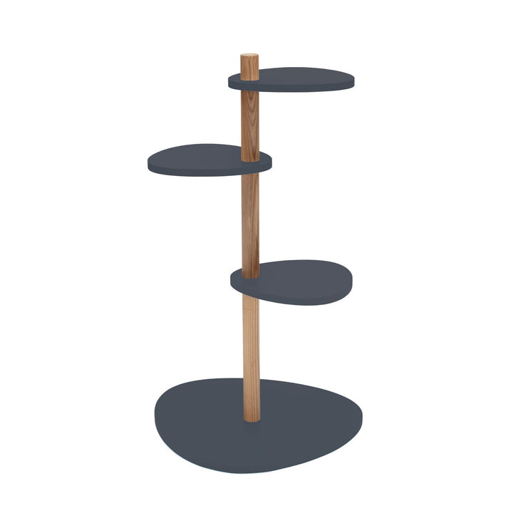MAGLA 3-lags Asketræ Plant Stand B55 x H91cm Grafit på hvid baggrund