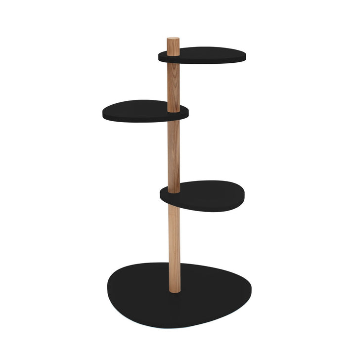 MAGLA 3-lags Asketræ Plant Stand B55 x H91cm Sort på hvid baggrund