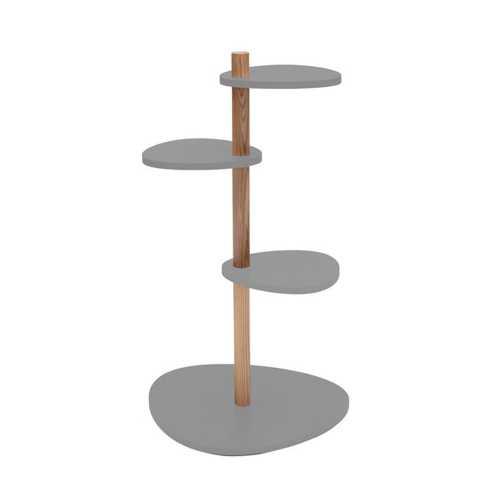 MAGLA 3-lags Asketræ Plantestand B55 x H91cm Betongrå på hvid baggrund