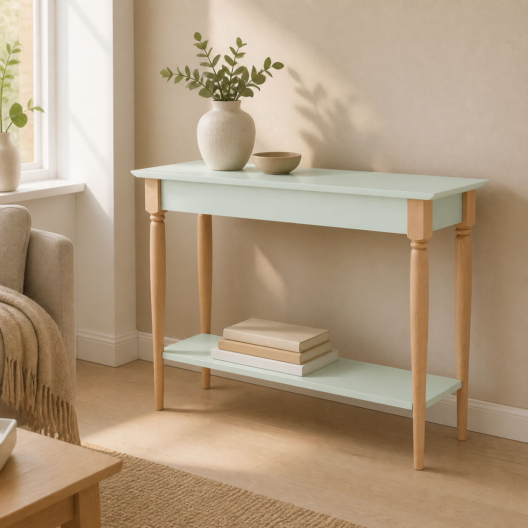 MAMO Konsolbord 105x35cm Fleeting Mint – ren lys hjemscene