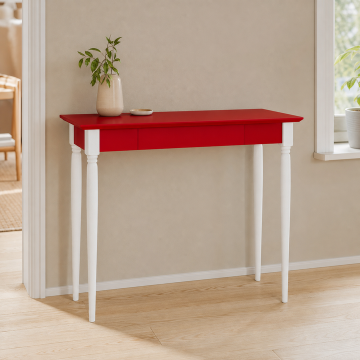 MAMO Skrivebord 105x40 cm  Hvide Ben / Røde – ren lys hjemscene
