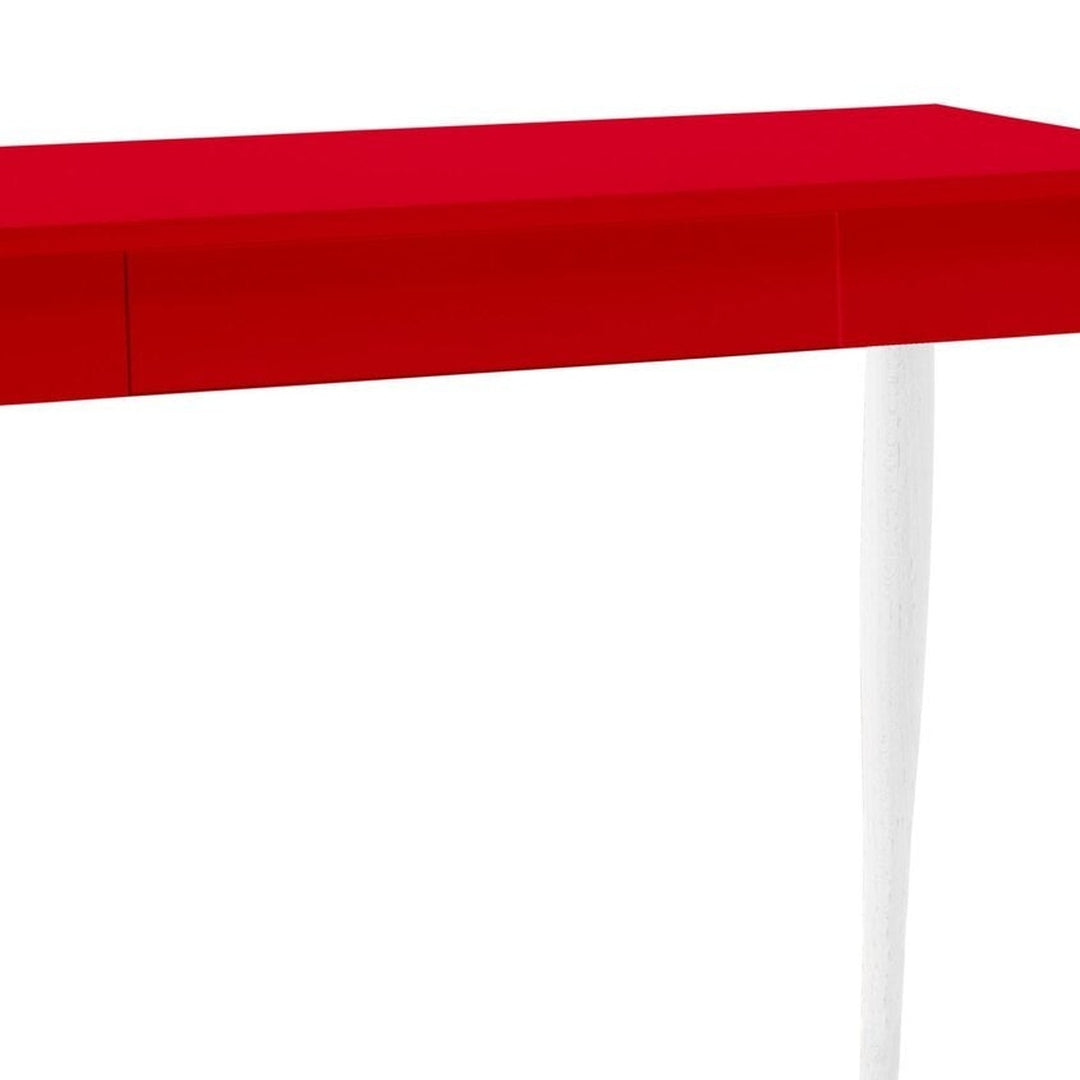 Detalje af MAMO Skrivebord 105x40 cm  Hvide Ben / Røde