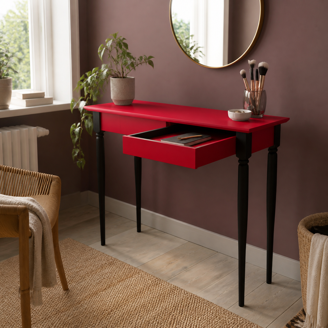 MAMO Skrivebord 105x40 cm  Sorte Ben / Røde – hero