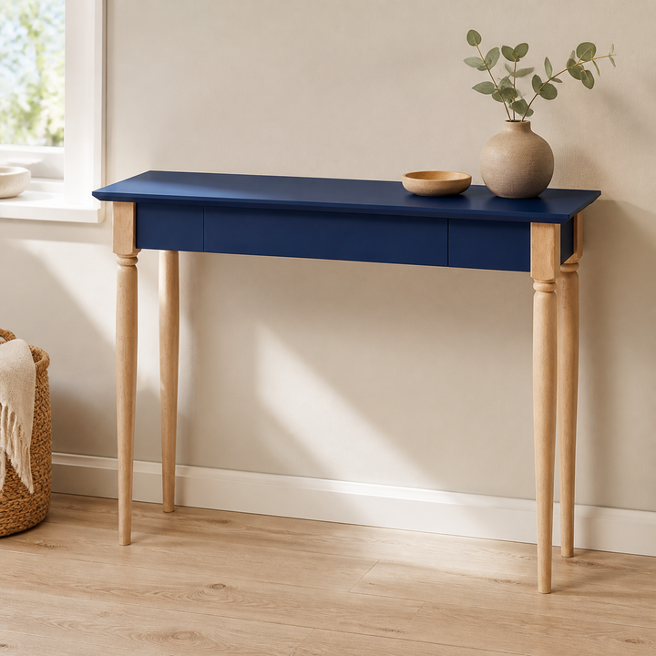MAMO Skrivebord 105x40cm - Marineblå – ren lys hjemscene