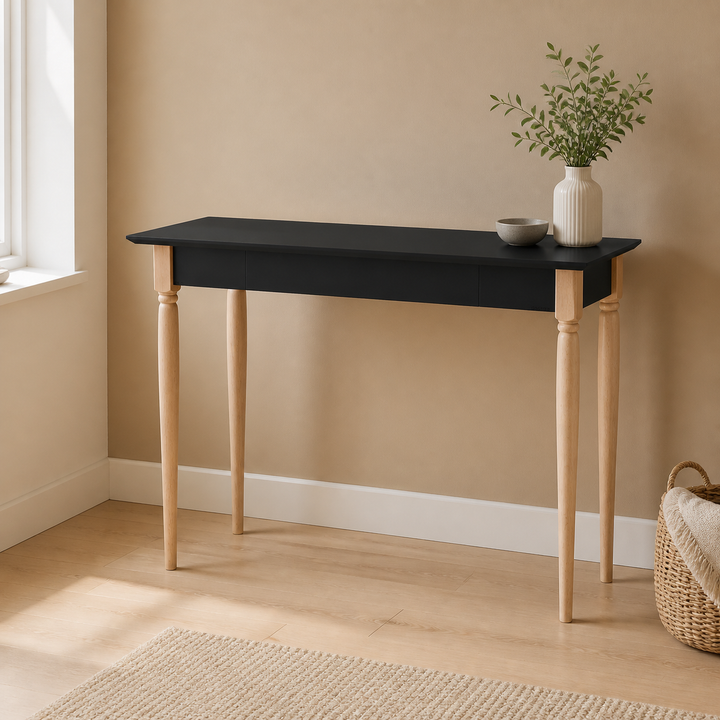MAMO Skrivebord 105x40cm Sort – ren lys hjemscene