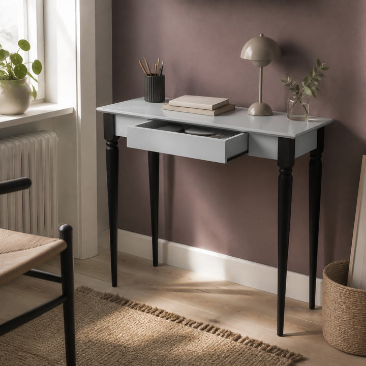 MAMO Skrivebord 65x40 cm - Sorte Ben / Lysegrå – hero
