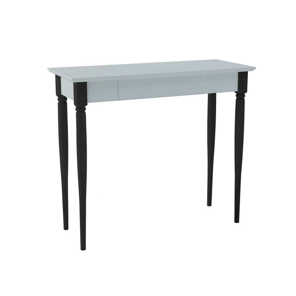 MAMO Skrivebord 65x40 cm - Sorte Ben / Lysegrå på hvid baggrund
