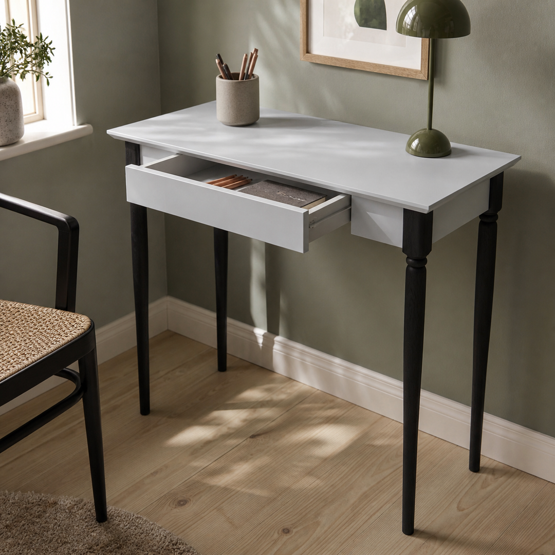 MAMO Skrivebord 65x40 cm - Sorte Ben / Lysegrå – funktion eller vigtig anvendelse