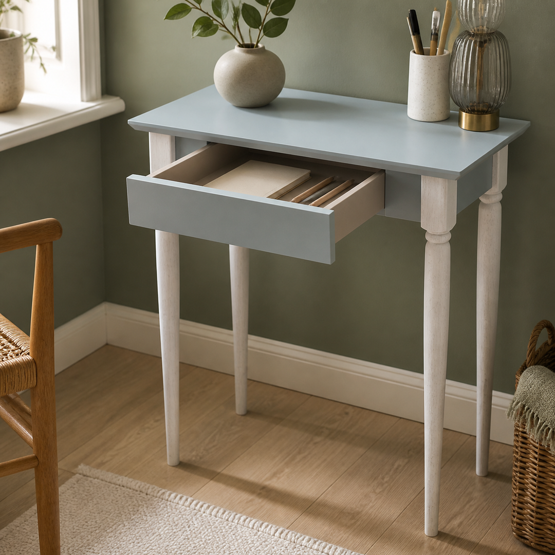 MAMO Skrivebord 65x40 cm Hvide Ben / Lysegrå – funktion eller vigtig anvendelse