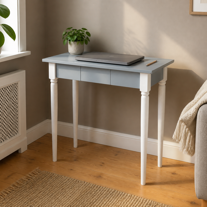 MAMO Skrivebord 65x40 cm Hvide Ben / Lysegrå – anden livsstilsscene