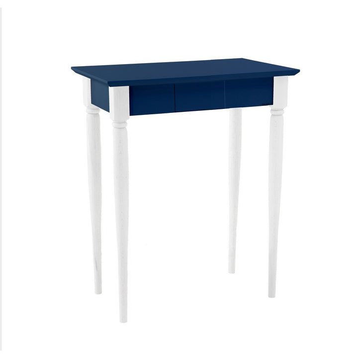 MAMO Skrivebord 65x40 cm Hvide Ben / Marineblå på hvid baggrund