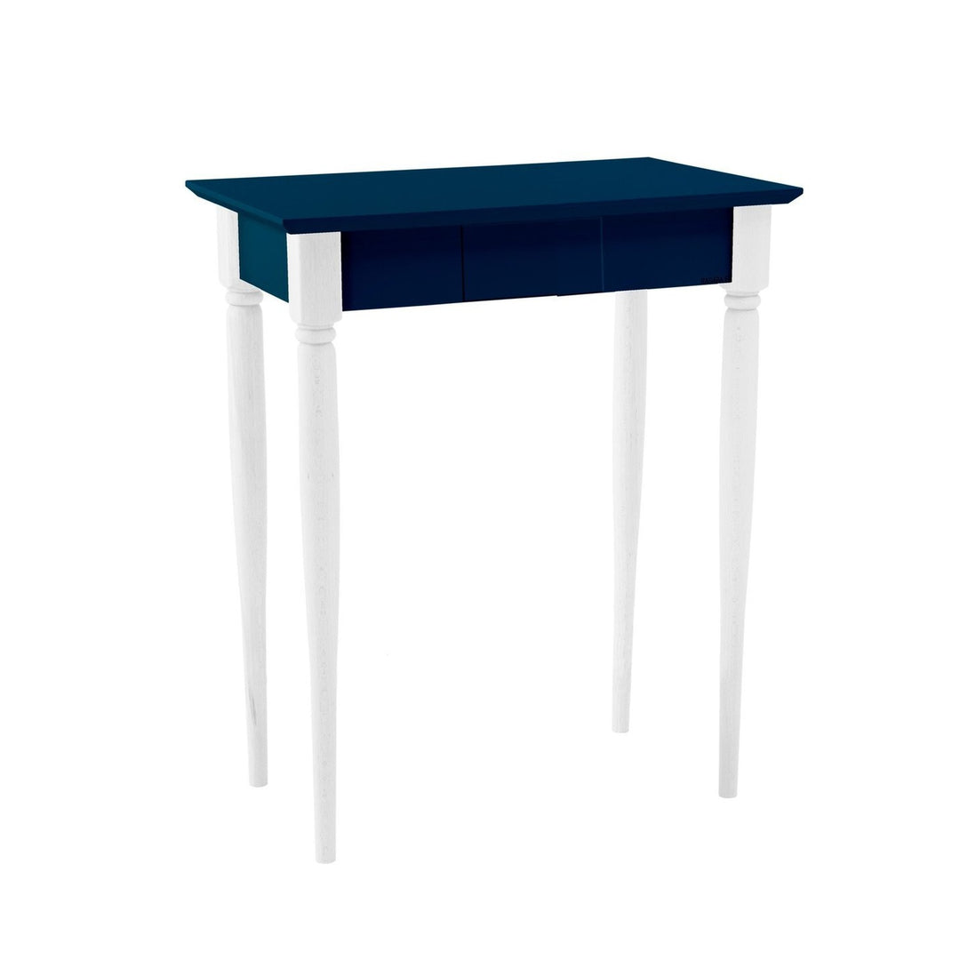 MAMO Skrivebord 65x40 cm Hvide Ben / Petrol Blå på hvid baggrund