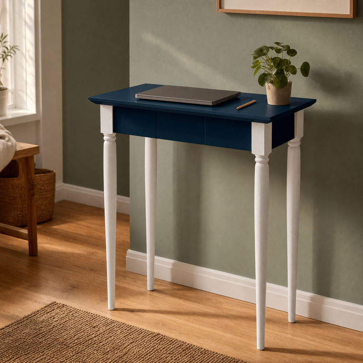 MAMO Skrivebord 65x40 cm Hvide Ben / Petrol Blå – anden livsstilsscene