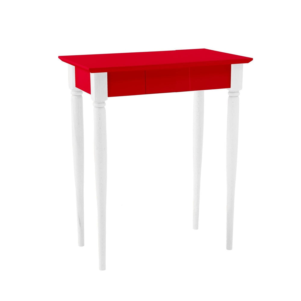 MAMO Skrivebord 65x40 cm Hvide Ben / Røde på hvid baggrund
