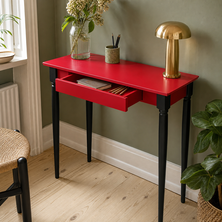 MAMO Skrivebord 65x40 cm Sorte Ben / Røde – funktion eller vigtig anvendelse