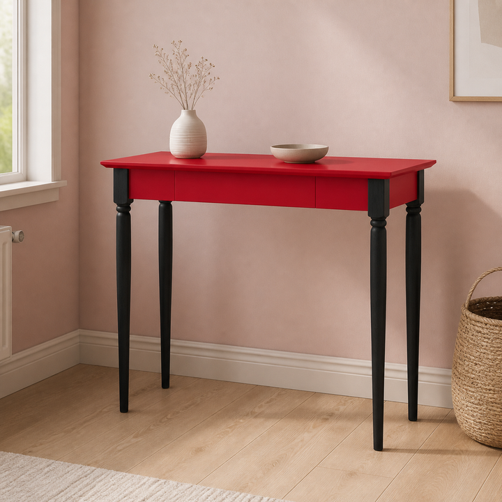 MAMO Skrivebord 65x40 cm Sorte Ben / Røde – ren lys hjemscene