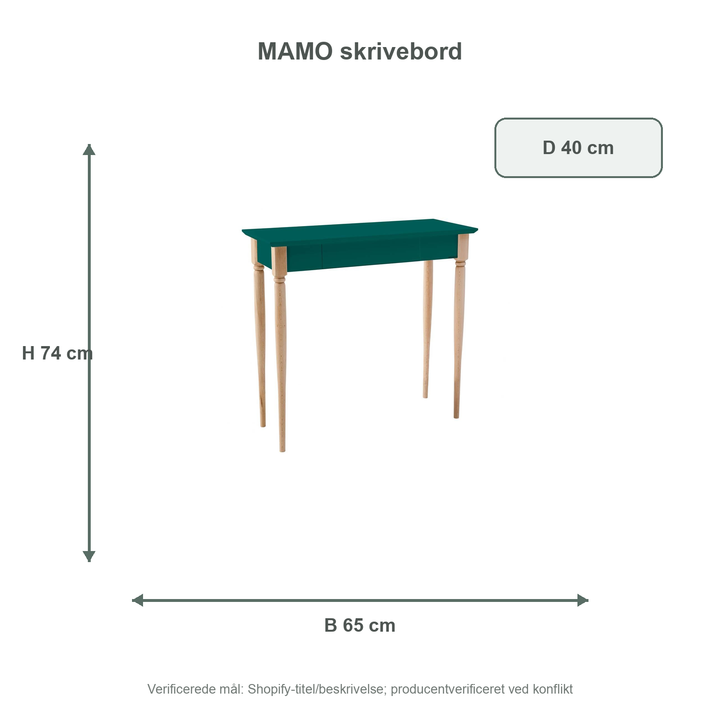 Måldiagram for MAMO Skrivebord 65x40cm - Grøn