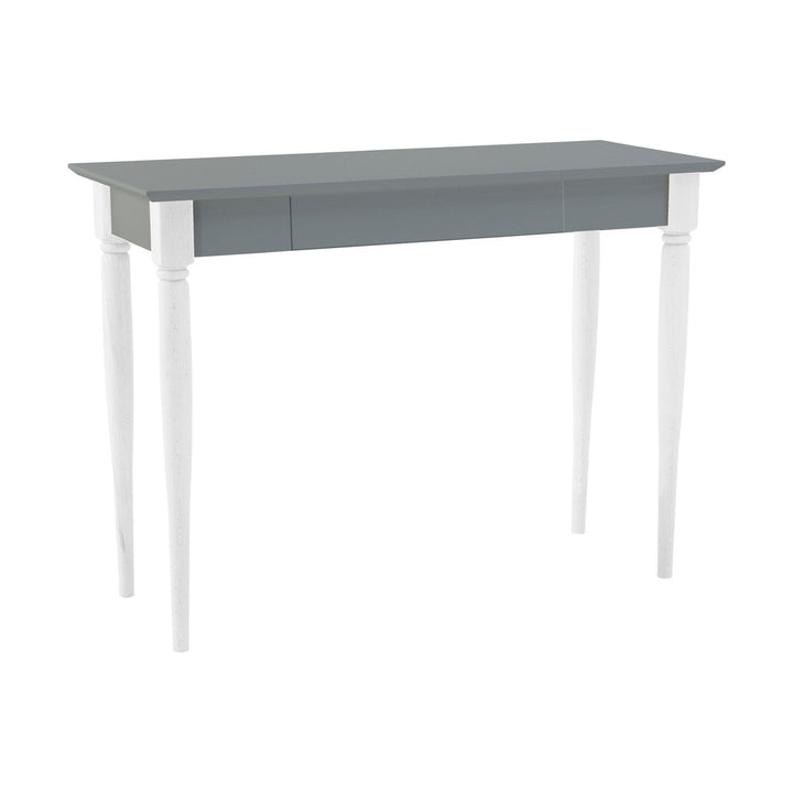 MAMO Skrivebord 85x40 cm - Hvide Ben / Mørkegrå på hvid baggrund