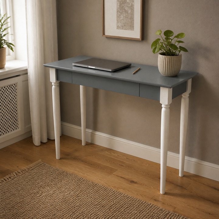 MAMO Skrivebord 85x40 cm - Hvide Ben / Mørkegrå – anden livsstilsscene