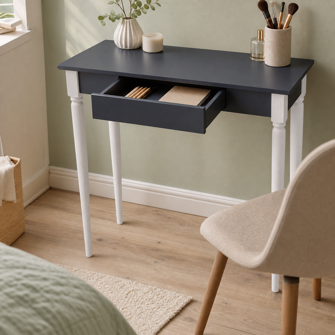 MAMO Skrivebord 85x40 cm Hvide Ben / Grafit – funktion eller vigtig anvendelse