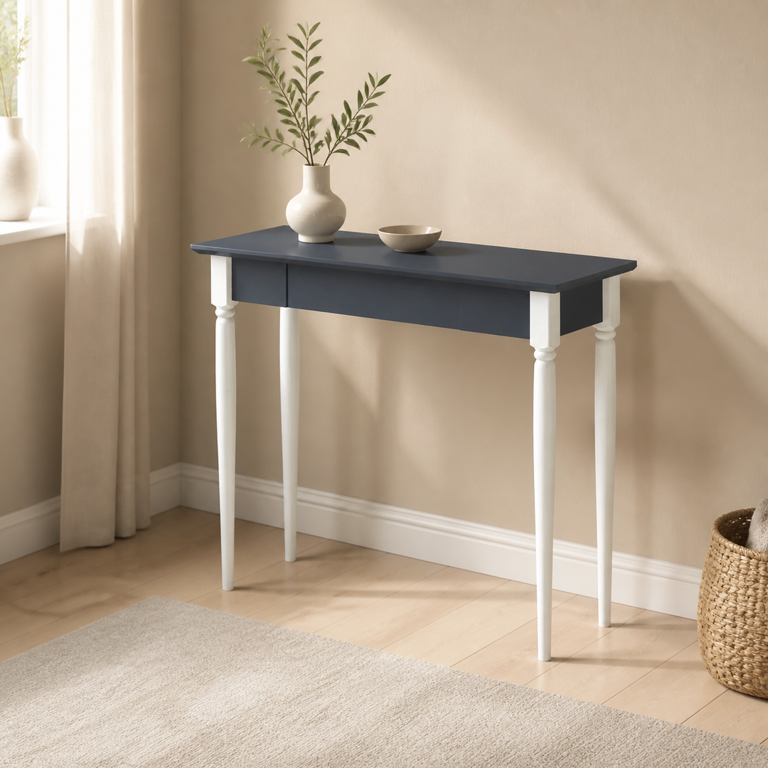 MAMO Skrivebord 85x40 cm Hvide Ben / Grafit – ren lys hjemscene
