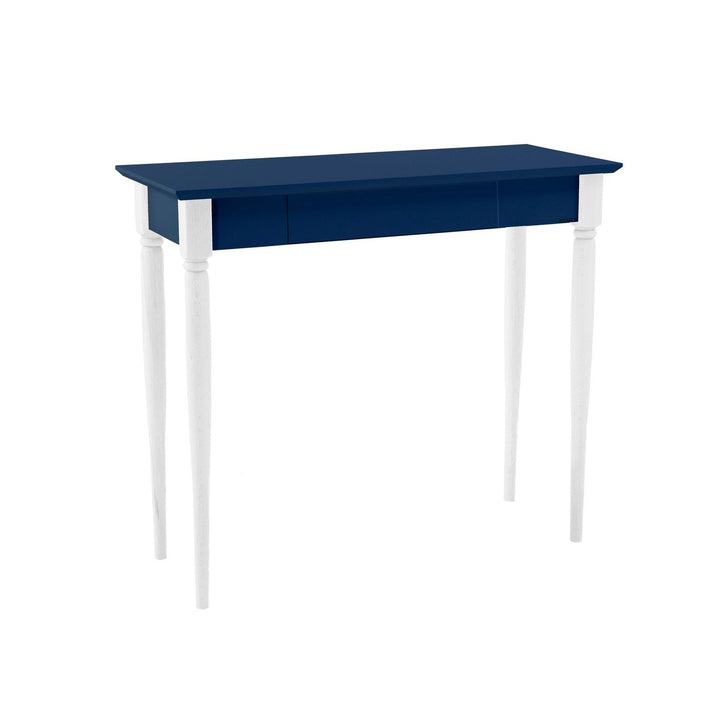 MAMO Skrivebord 85x40 cm Hvide Ben / Marineblå på hvid baggrund