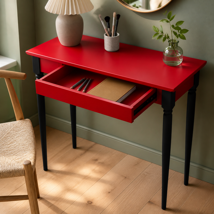 MAMO Skrivebord 85x40 cm Sorte Ben / Røde – funktion eller vigtig anvendelse