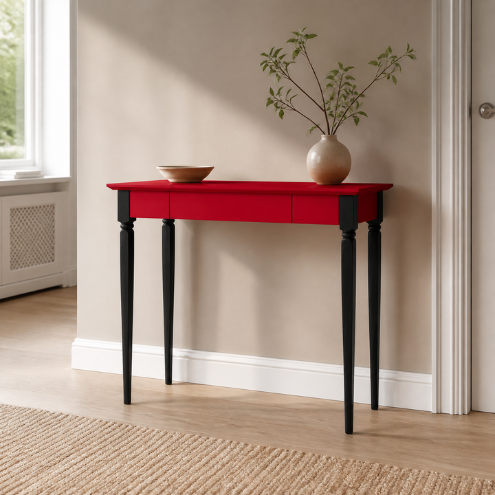 MAMO Skrivebord 85x40 cm Sorte Ben / Røde – ren lys hjemscene