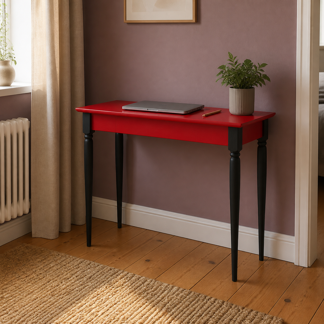 MAMO Skrivebord 85x40 cm Sorte Ben / Røde – anden livsstilsscene
