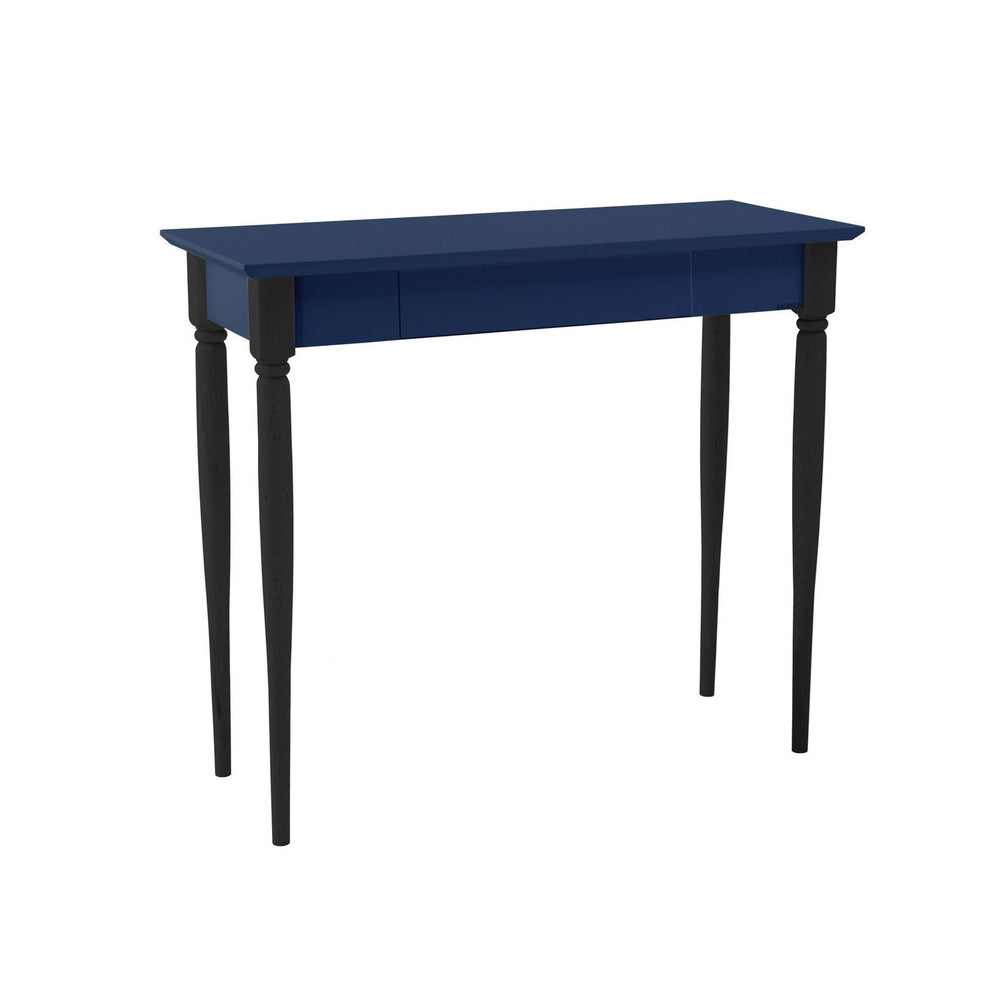MAMO Skrivebord 85x40cm - Marineblå / Sorte ben på hvid baggrund